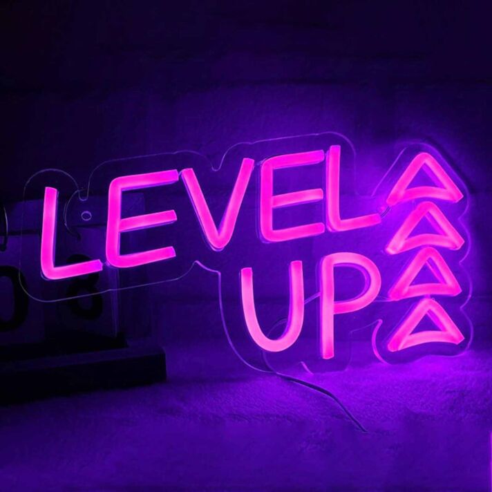 LEVEL UP LED-Neonschild für Gaming und Wohnzimmer