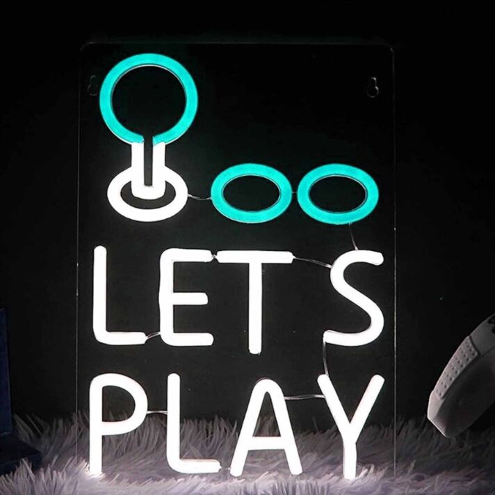 LET'S PLAY LED-Neonschild für Gaming und Wohnzimmer