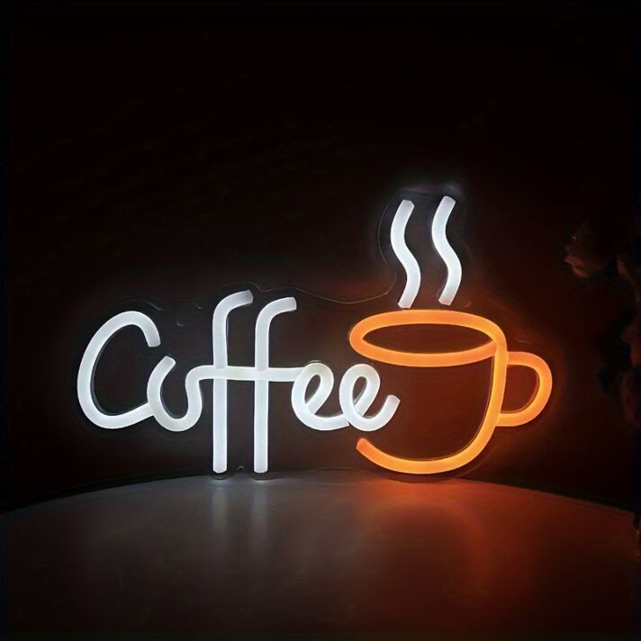 Coffee LED-Neonschild mit Kaffeetasse