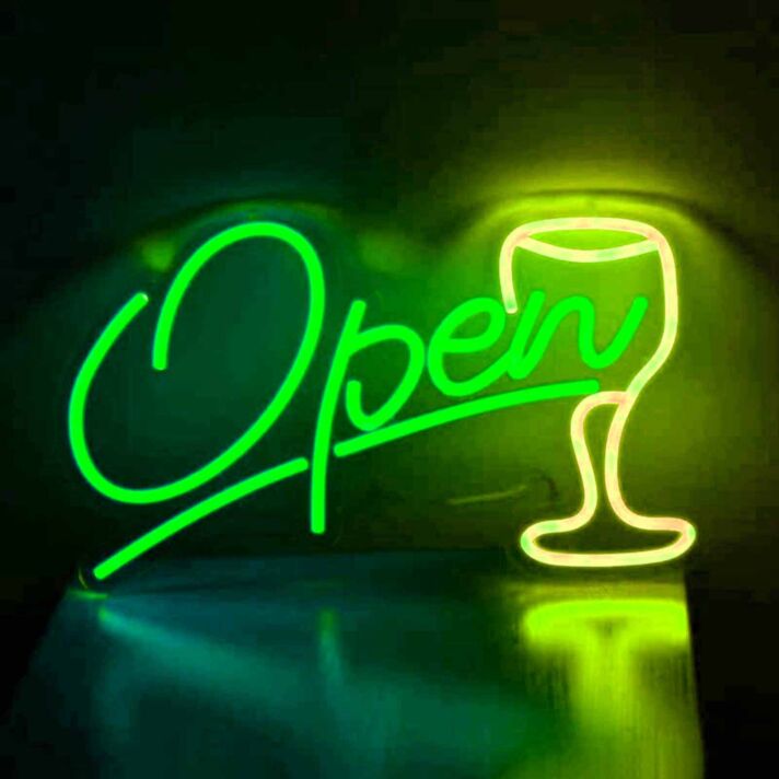 Open LED-Neonschild für Bar und Café