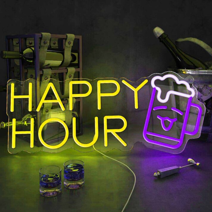 HAPPY HOUR LED-Neonschild für Bar und Club