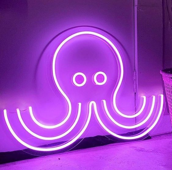 Oktopus LED-Neonschild für Wohnzimmer oder Bar