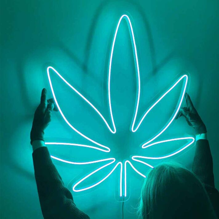 Cannabisblatt LED-Neonschild für Bar Wohnzimmer