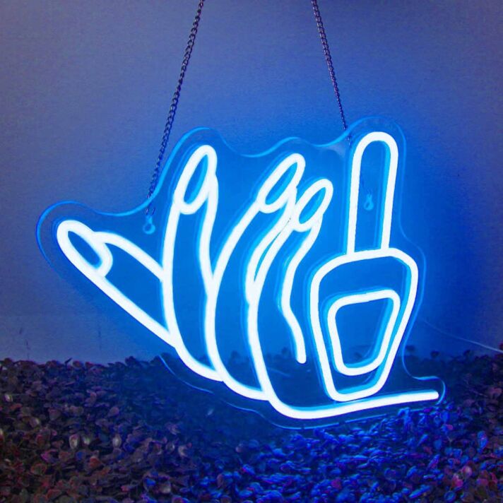 Maniküre Hand mit Nagellackpinsel LED-Neonschild für Nagelstudio