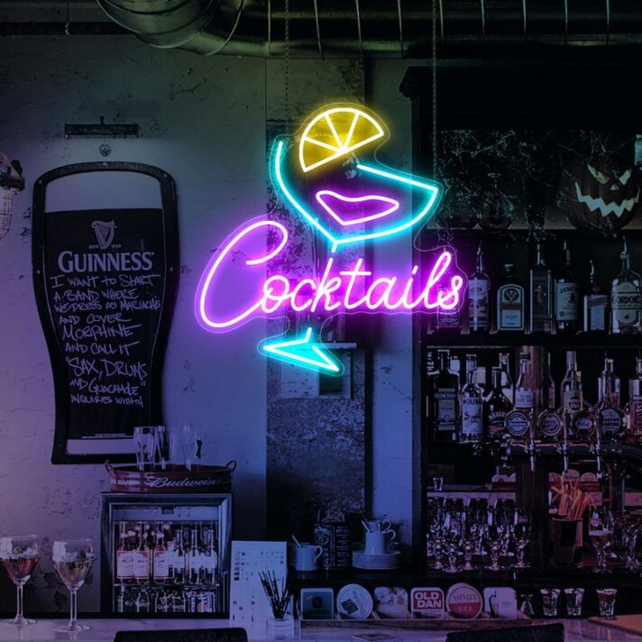Cocktails LED-Neonschild für Bar und Club
