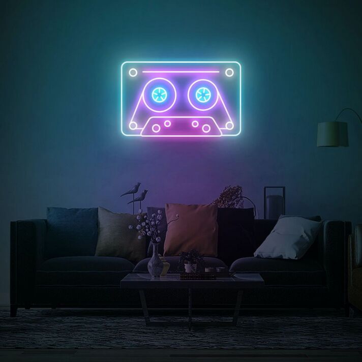 Kassette LED-Neonschild für Wohnzimmer oder Musikzimmer
