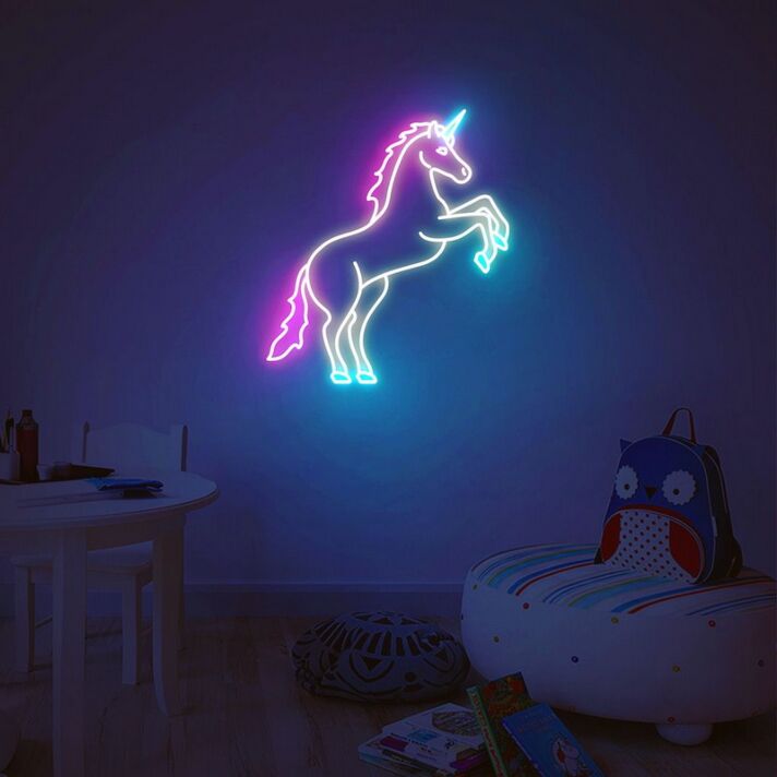 Einhorn LED-Neonschild für Kinderzimmer und Wohnzimmer