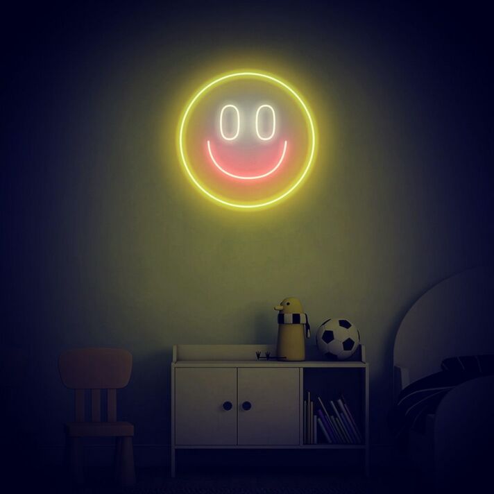 Smiley Gesicht LED-Neonschild für Kinderzimmer Wohnzimmer