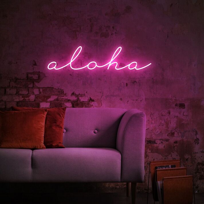 Aloha LED Neon Schriftzug als Wanddekoration