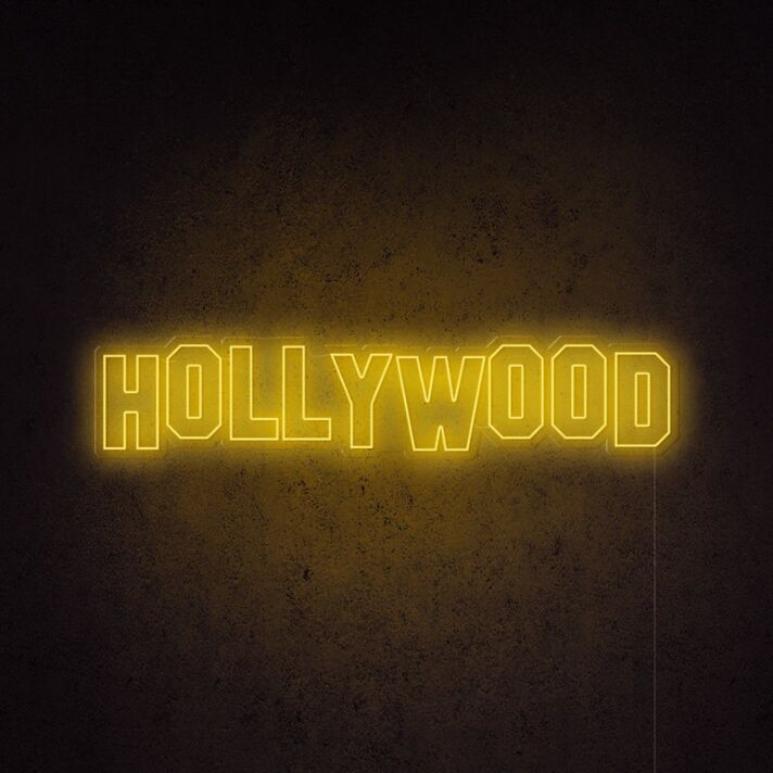 HOLLYWOOD LED-Neonschild für Wohnzimmer und Bar