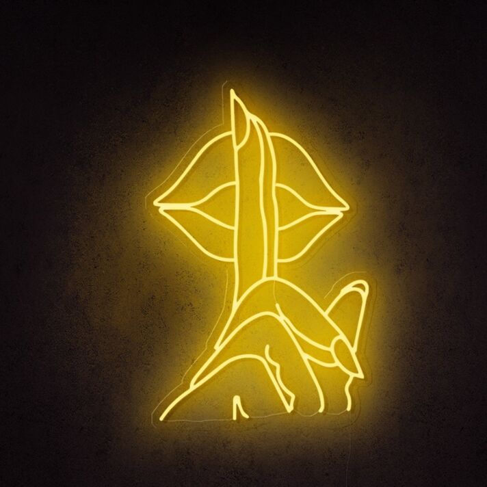 Finger vor Lippen Symbol LED-Neonschild für Bar Club