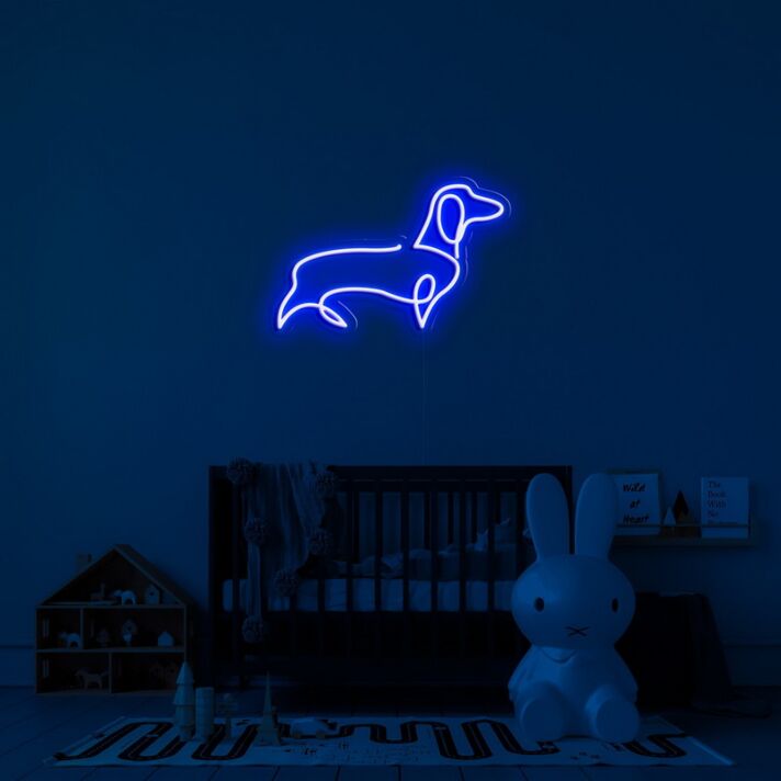 Dackel Silhouette LED-Neonschild für Kinderzimmer und Wohnzimmer