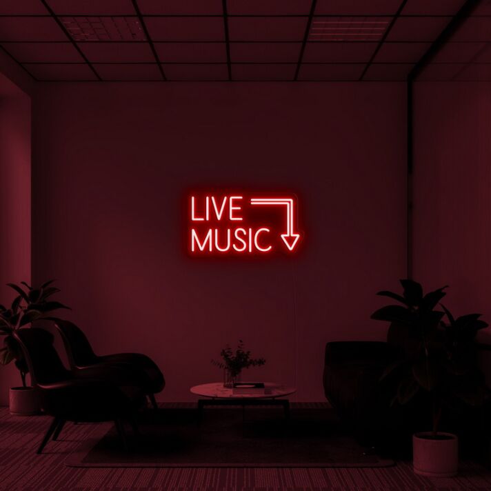 LIVE MUSIC LED-Neonschild für Bar Club