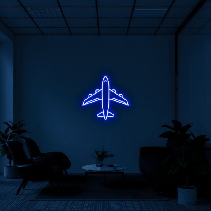Passagierflugzeug LED-Neonschild für Wohnzimmer oder Büro