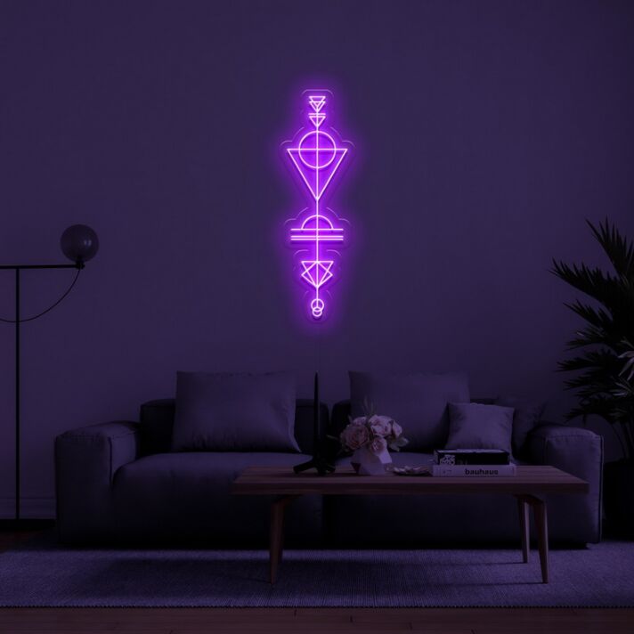 Geometrisches Symbol LED-Neonschild für Wohnzimmer oder Studio