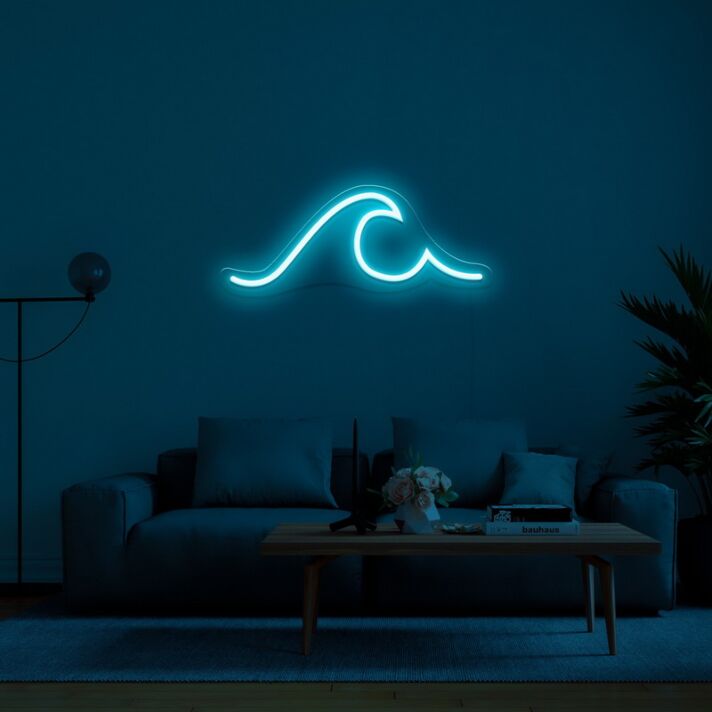 Meereswelle LED-Neonschild Wohnzimmer Lounge