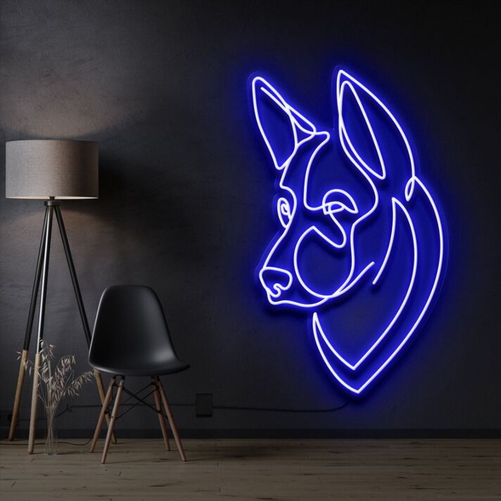 Schäferhund Kopf LED-Neonschild Wohnzimmer Büro