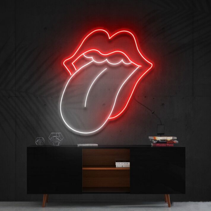 Pop Art Lippenmotiv LED Neonschild als moderne Wanddekoration