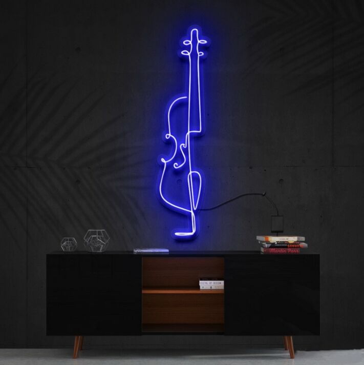 Geige LED-Neonschild für Wohnzimmer oder Musikstudio