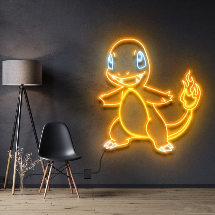 Oranges Cartoon Tier LED Neonschild als Wanddekoration