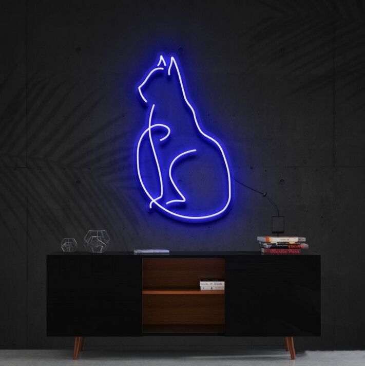 sitzende Katze LED-Neonschild für Wohnzimmer oder Schlafzimmer