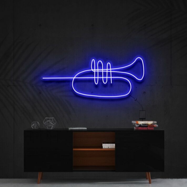 Trompete LED-Neonschild für Wohnzimmer oder Musikstudio