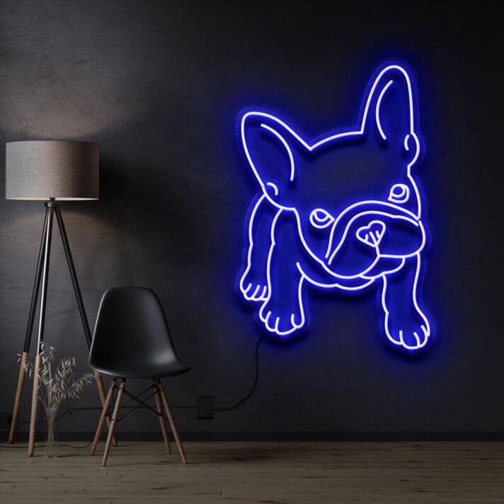 Französische Bulldogge LED-Neonschild für Wohnzimmer oder Haustierladen