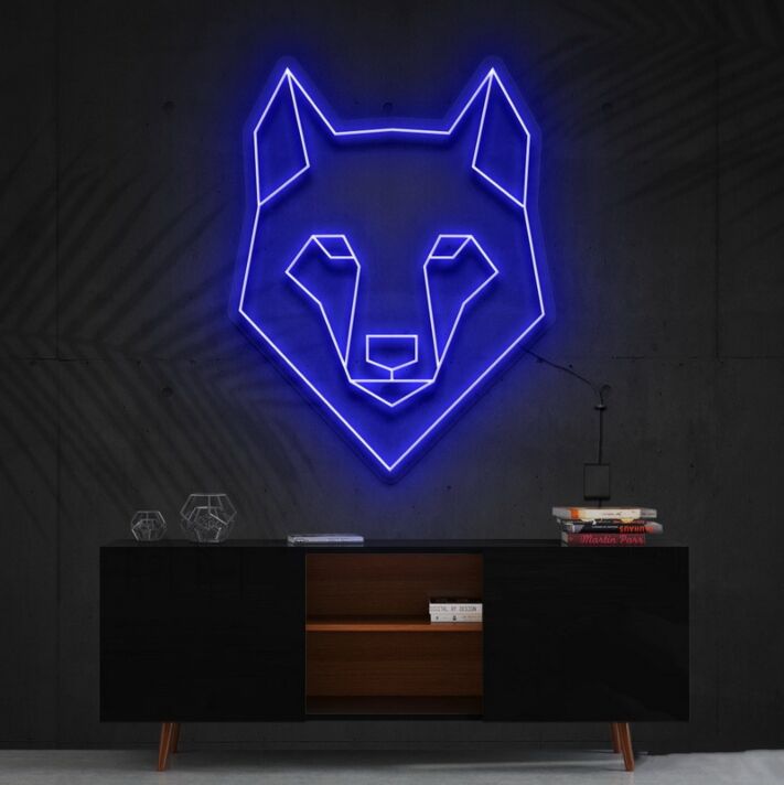Wolfkopf LED-Neonschild Wohnzimmer Büro