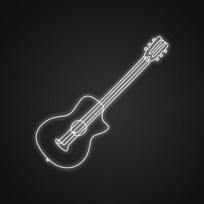 Akustikgitarre LED-Neonschild Musikstudio Wohnzimmer