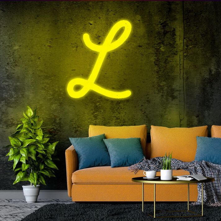 L LED-Neonschild Wohnzimmer Büro