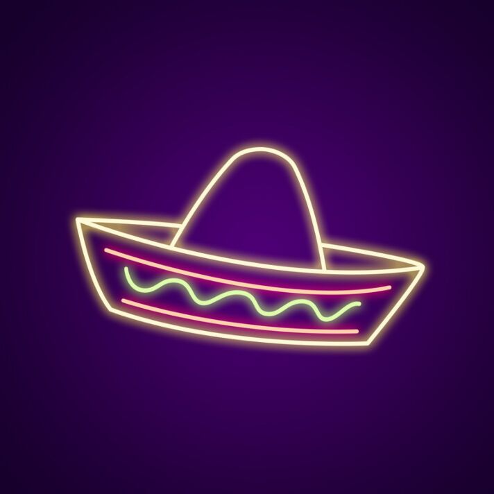Sombrero Hut LED-Neonschild für Bar und Restaurant