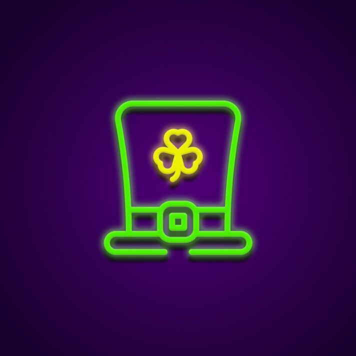 Leprechaun-Hut mit Kleeblatt LED-Neonschild für Bar Party