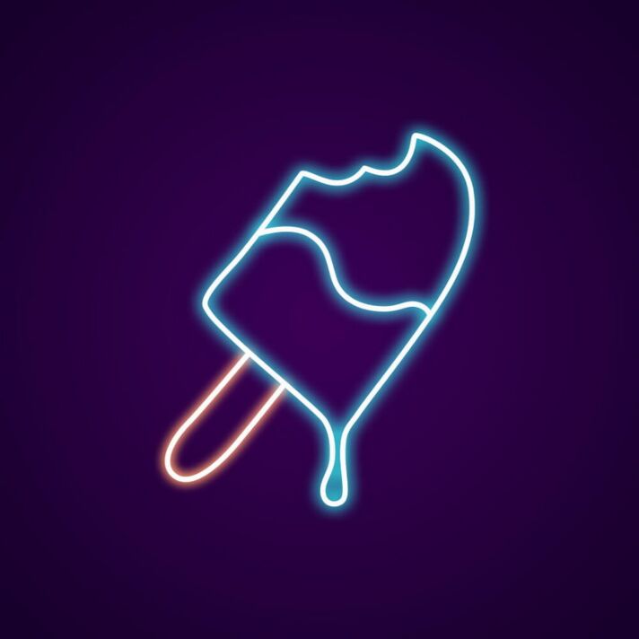 angebissenes Eis am Stiel LED-Neonschild für Café und Eisdiele