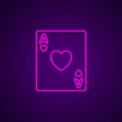 Ass Herz Spielkarte LED-Neonschild für Bar Spielzimmer