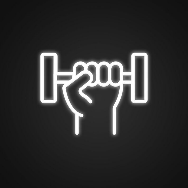 Hand mit Hantel LED-Neonschild für Fitnessstudio Homegym