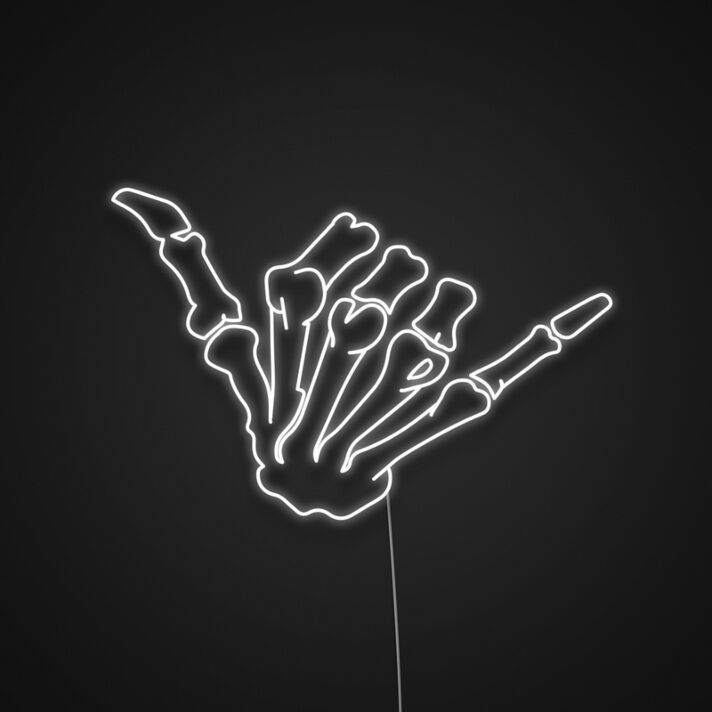 Skelett Hand Shaka Zeichen LED-Neonschild für Bar Club