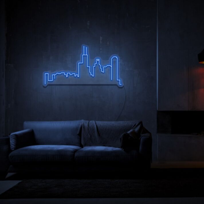 Stadt Skyline LED-Neonschild Wohnzimmer Büro