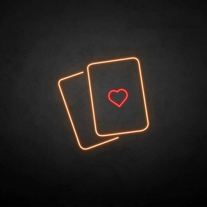 Spielkarte Herz LED-Neonschild für Bar und Spielzimmer