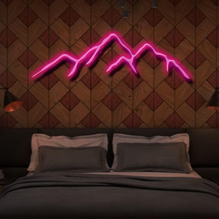 Bergsilhouette LED-Neonschild Schlafzimmer Wohnzimmer