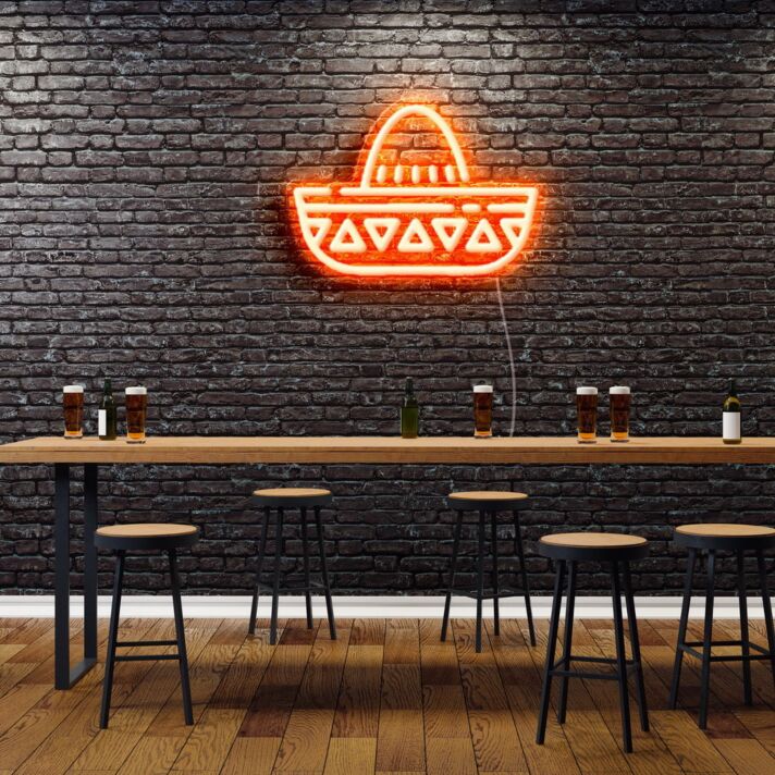 Sombrero LED-Neonschild für Bar und Restaurant
