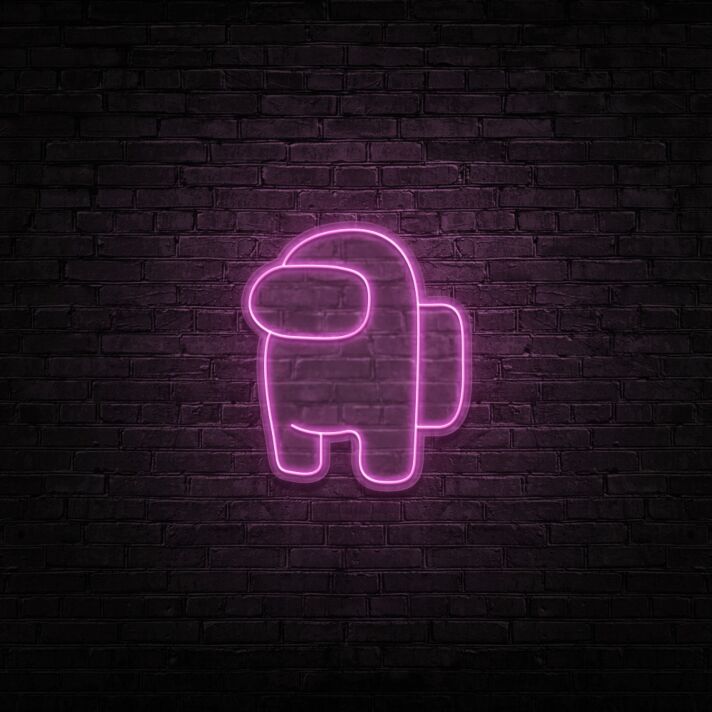 Spielfigur mit Rucksack LED-Neonschild Gaming Zimmer