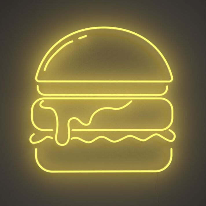 Hamburger LED-Neonschild für Restaurant und Imbiss