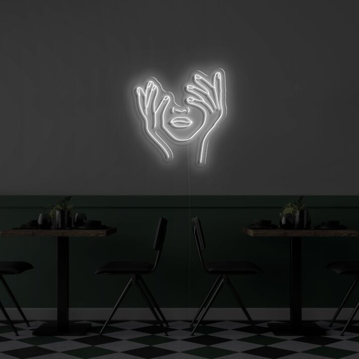 Hände Symbol LED-Neonschild für Café Restaurant