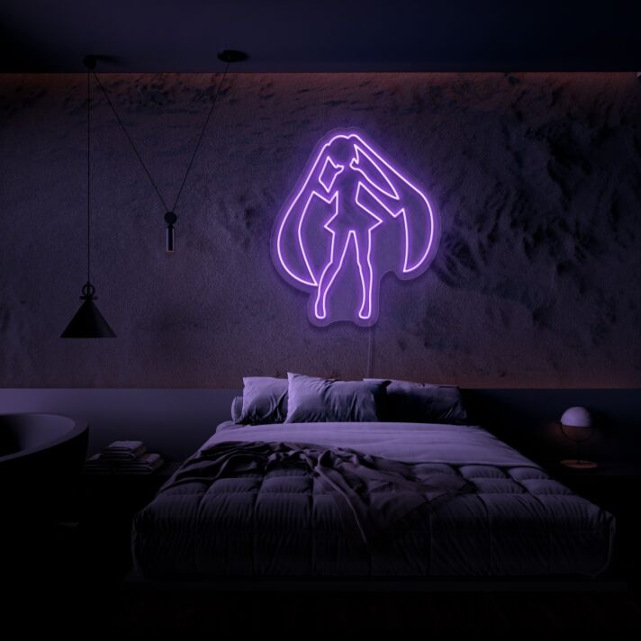 Anime Mädchen Silhouette LED-Neonschild Schlafzimmer Gamingzimmer