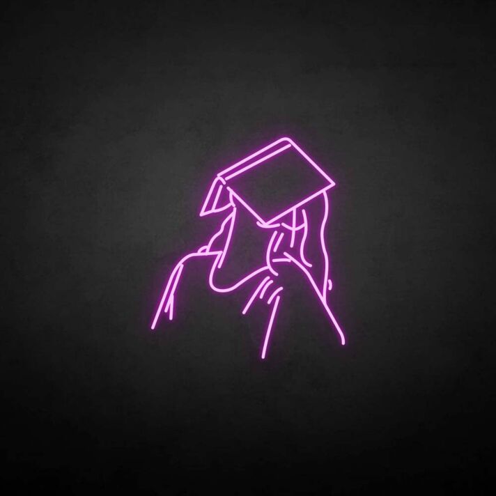 Person mit Doktorhut LED-Neonschild für Universität Büro