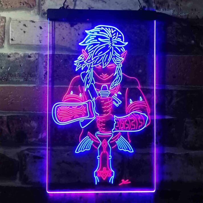 Fantasy Krieger mit Schwert LED-Neonschild Gamingzimmer Wohnzimmer