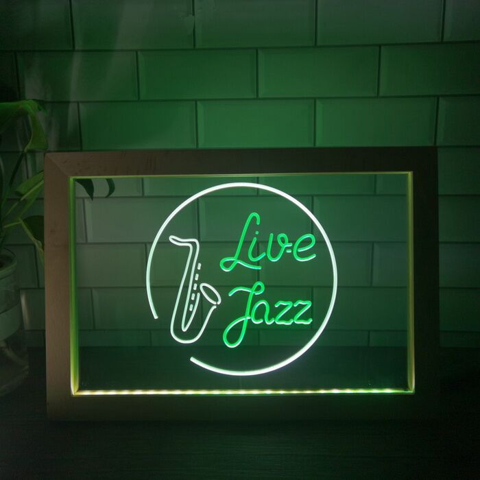 Live Jazz LED-Neonschild für Bar und Club