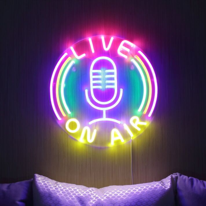 LIVE ON AIR LED-Neonschild für Studio Podcast