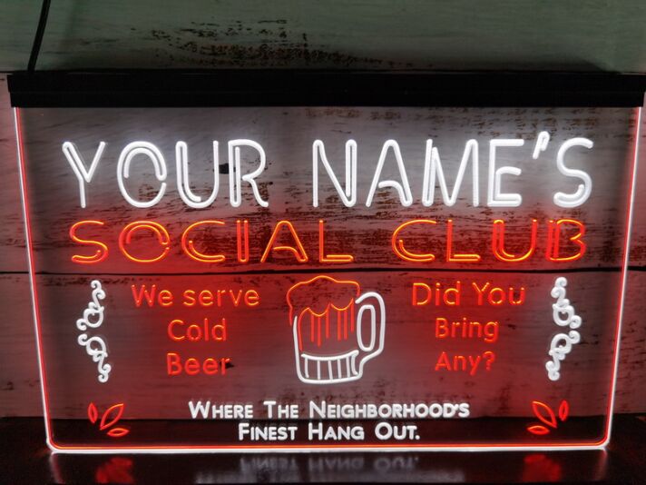 YOUR NAME'S SOCIAL CLUB LED-Neonschild für Bar Club