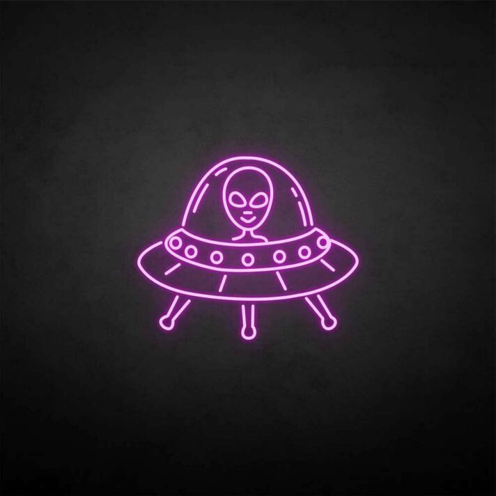 UFO mit Alien LED-Neonschild Gaming Bar